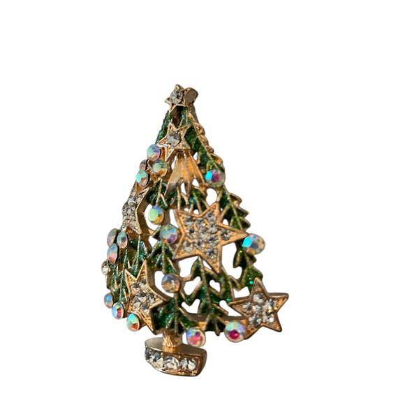 (2) Stemless Wine Glasses Jeweled Christmas Tree Green & Gold Holiday Glam NEW - Picture 5 of 16